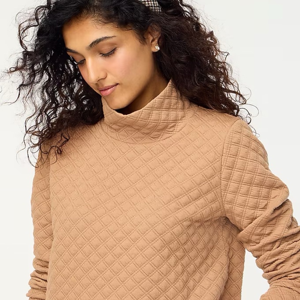 Jcrew factory quilted mock neck pullover XL